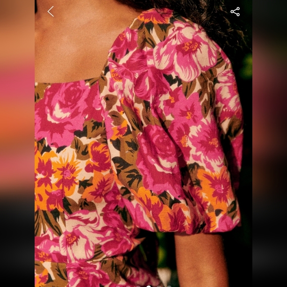 Sezane Allya Pink and Yellow Floral Short Dress - Picture 4 of 7